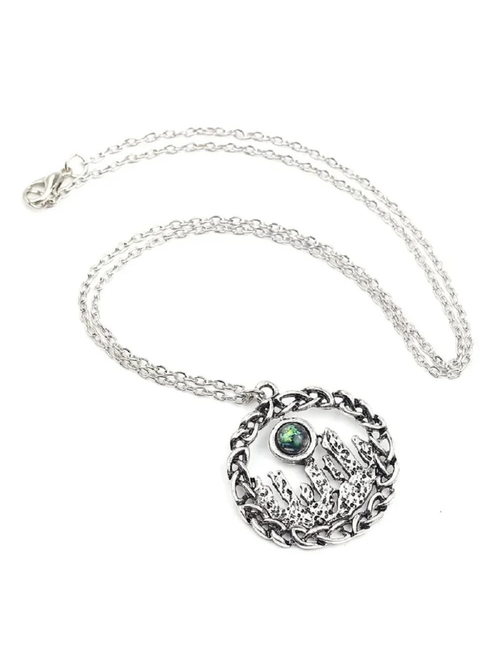 Stones Circle Henge Outlander Amulet Stonehenge Opal Gemstone Pendant Necklace